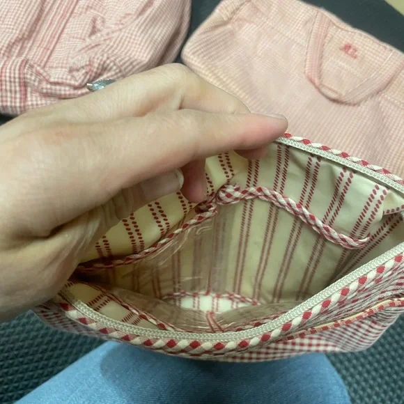 Vintage Ralph Lauren Red Travel Bags Set of 3 gingham - Picture 7 of 17